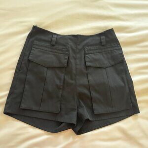 Nasty Gal High Waisted Black Shorts with Front Flap Pockets